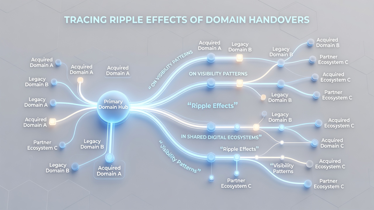 Visualization of visibility metrics before and after domain transfers in federated content networks